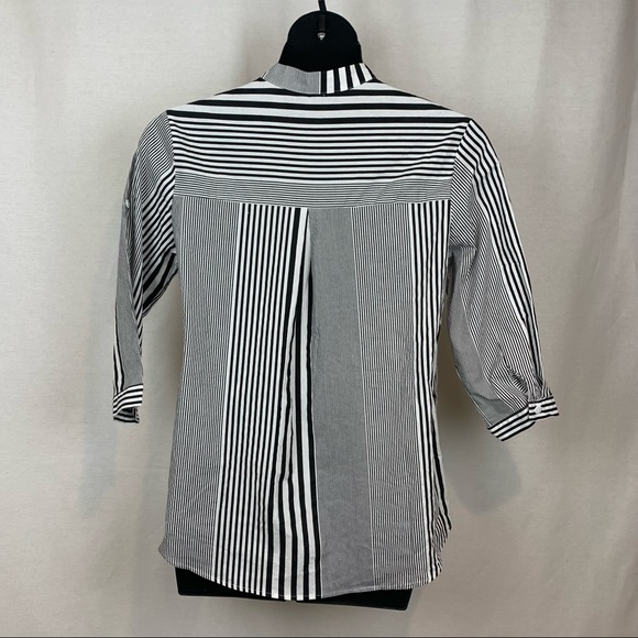 Vintage womens striped shirt 100% cotton 3/4 length sleeves, size 2X - Picture 3 of 9